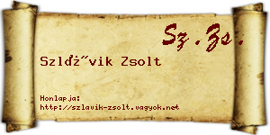 Szlávik Zsolt névjegykártya