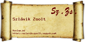 Szlávik Zsolt névjegykártya